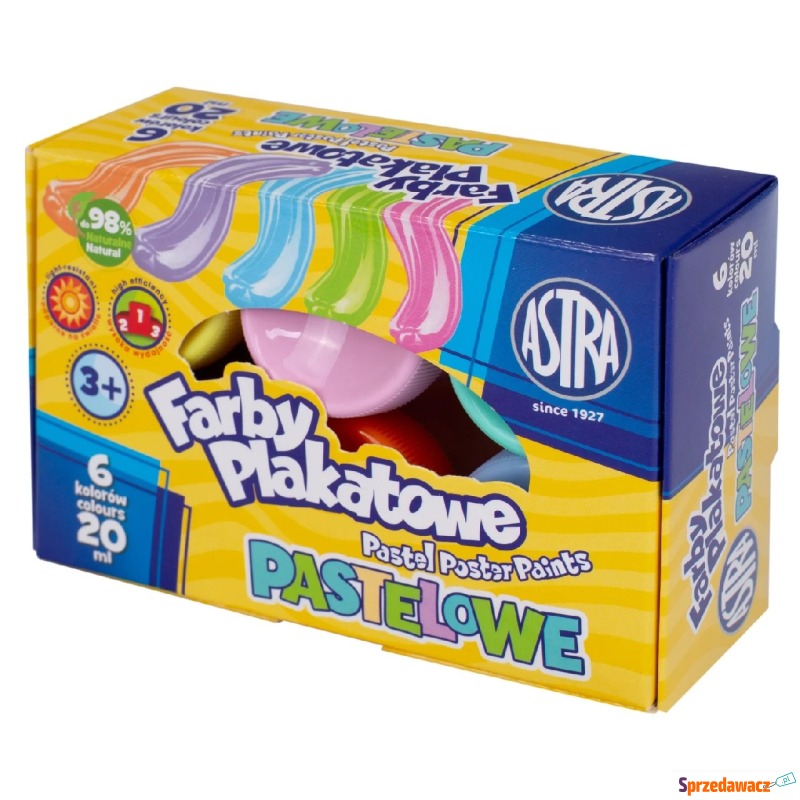 Farby plakatowe pastelowe Astra 6 kol 20ml - Artykuły papiernicze... - Bydgoszcz
