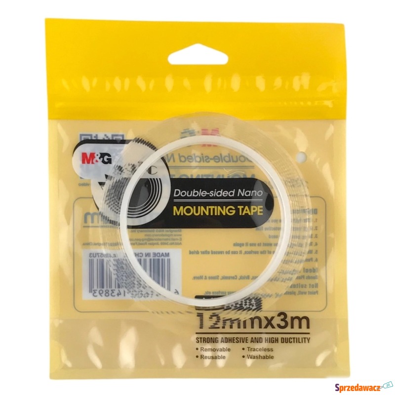 Taśma nano tape dwustronna 12mm 3m przeźroczysta - Taśmy klejące - Jelenia Góra
