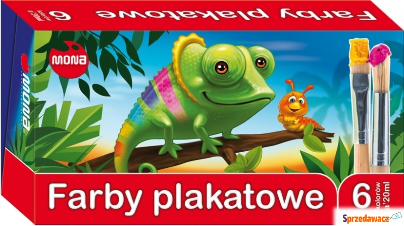Farby plakatowe 6 kolorów 20ml mona - Artykuły papiernicze... - Bolesławiec