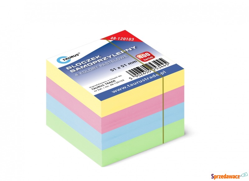 Bloczek notes samoprzylepny 51x51mm 400k pastel... - Karteczki i kostki - Szczecin