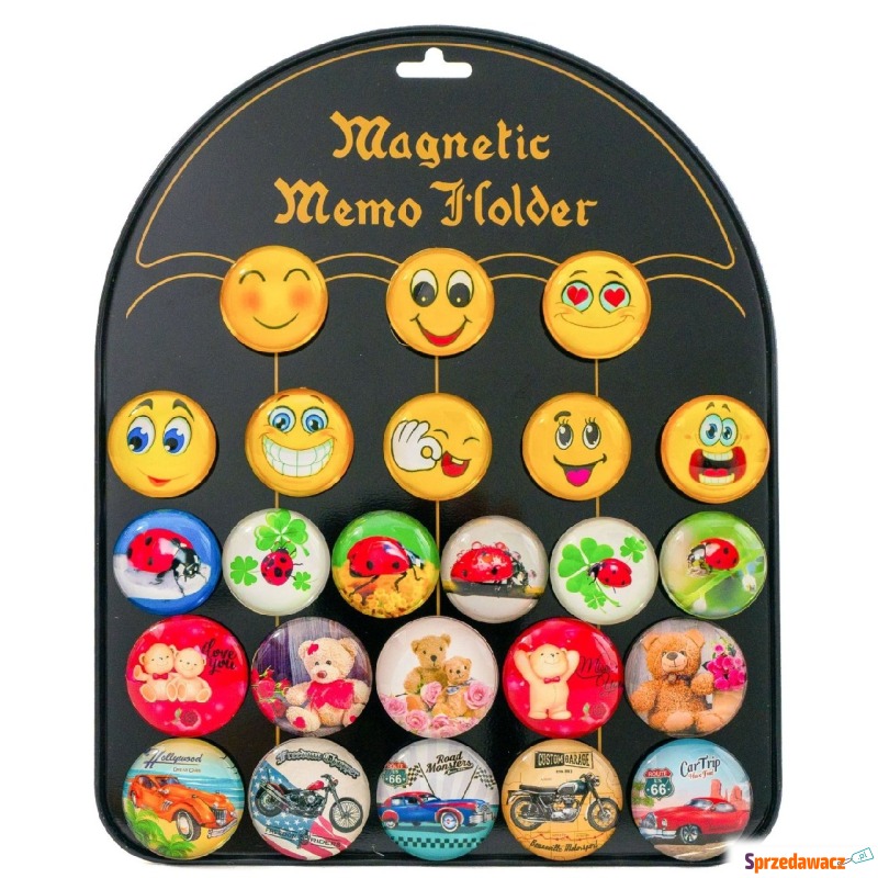 Magnesy Biedronki, Misie, Motory, Buźki 24 sztuki... - Artykuły papiernicze... - Ugoszcz
