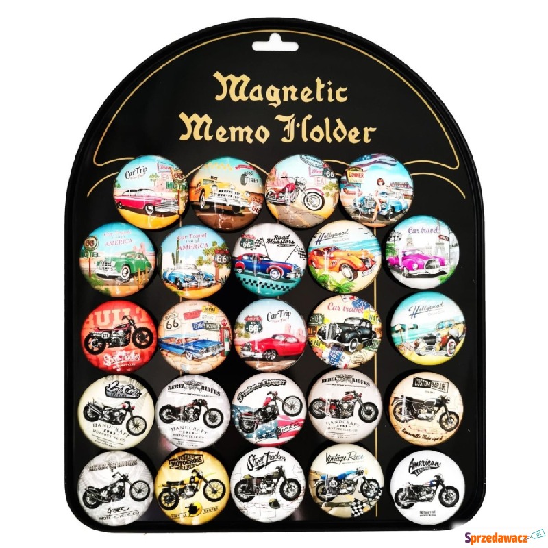 Magnesy motory i auta okrągłe średnica 4cm 24... - Artykuły papiernicze... - Wrocław