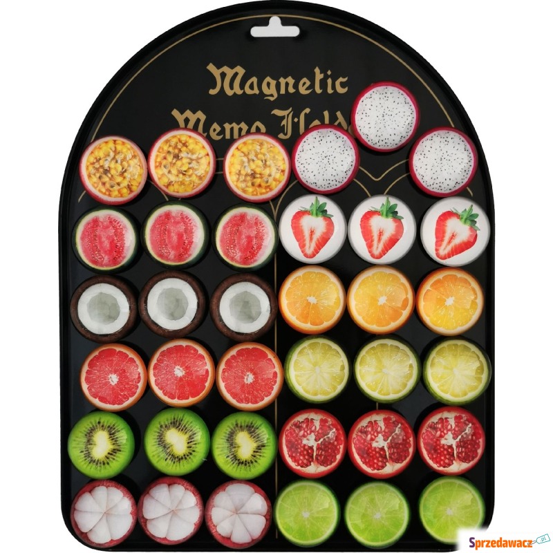 Magnesy Owoce 3,5 cm 36 szt tablica - Artykuły papiernicze... - Płock