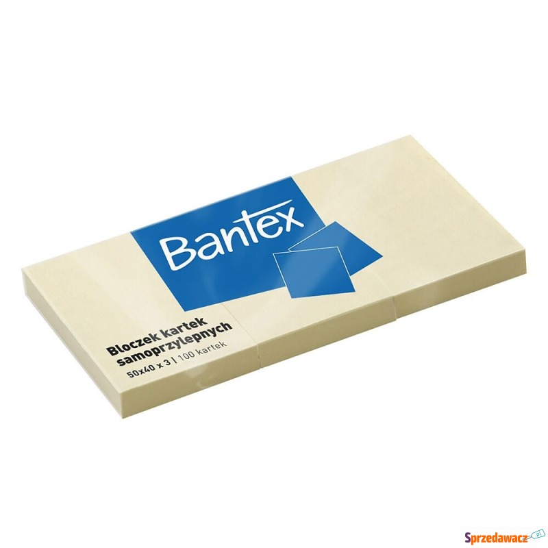 Notes samoprzylepny 50x40 3 sztuki żółty bantex - Karteczki i kostki - Żory