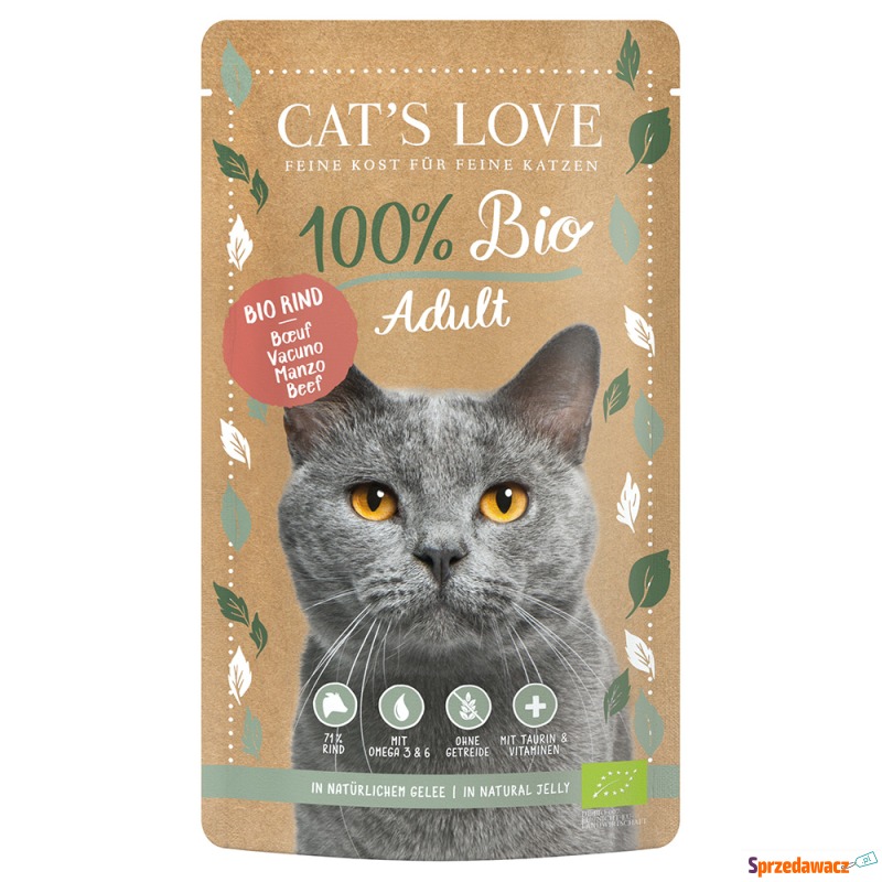 Cat's Love Bio, 6 x 100 g - Adult, Biowołowina - Karmy dla kotów - Toruń