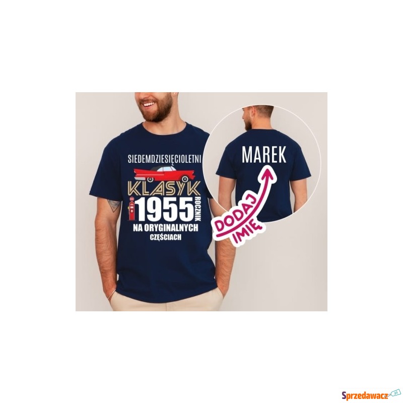 męska GRANATOWA koszulka na 70...
