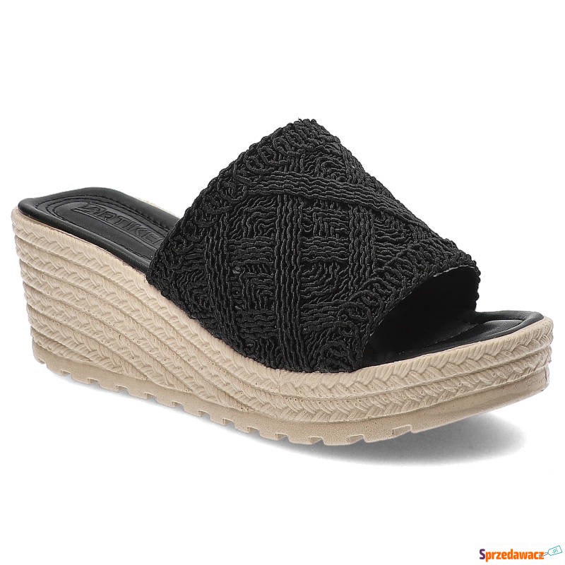 Czarne Klapki Artiker Modne Buty...