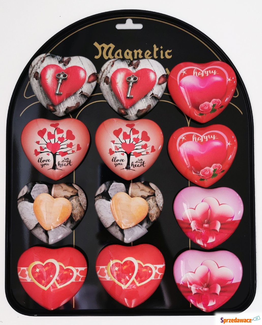 Magnesy serca z nadrukami blacha...