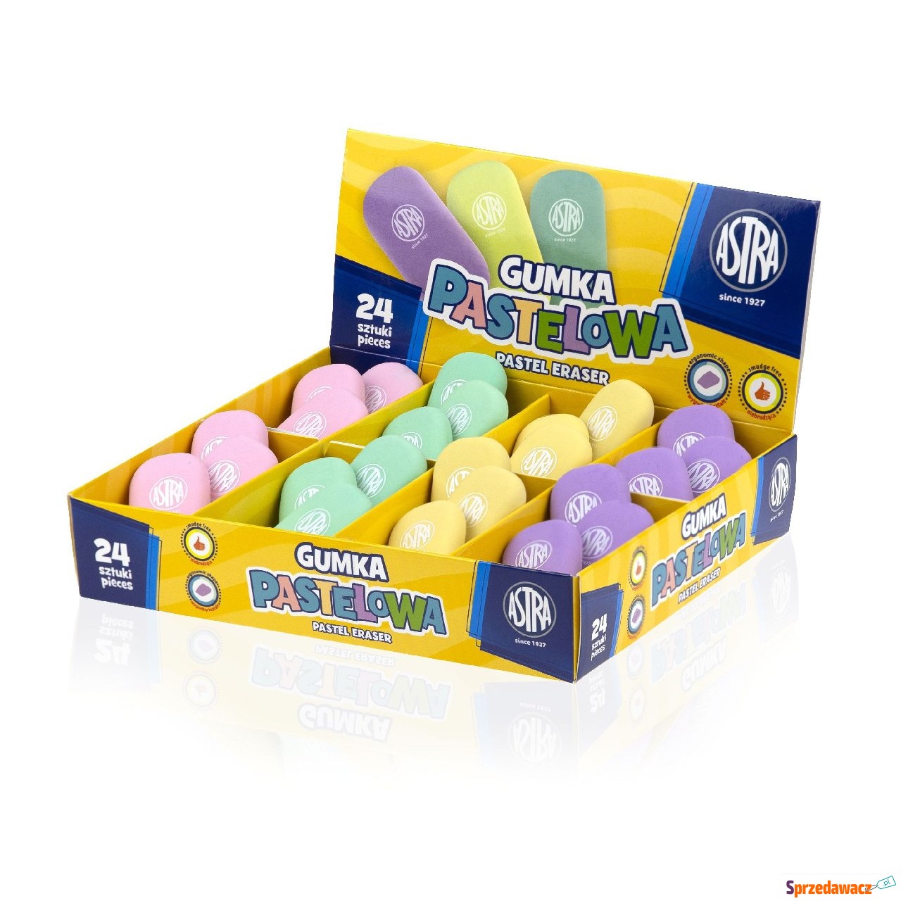 Gumka myszka Astra kolorowa pastelowa