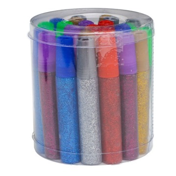 Klej z brokatem mix kolor 24 tuby 10 ml