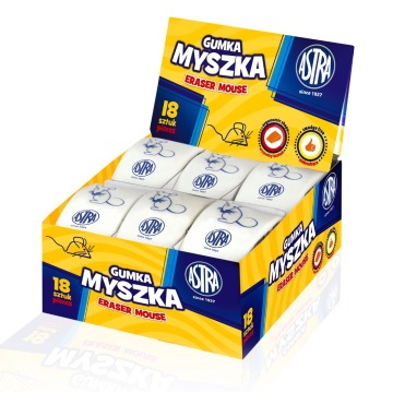 Gumka myszka Astra biała
