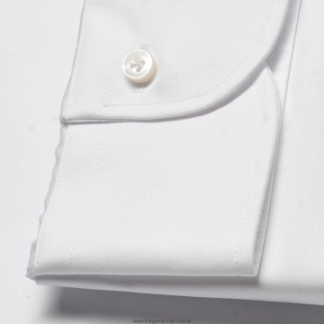 Extra długa biała koszula męska taliowana SLIM FIT 45