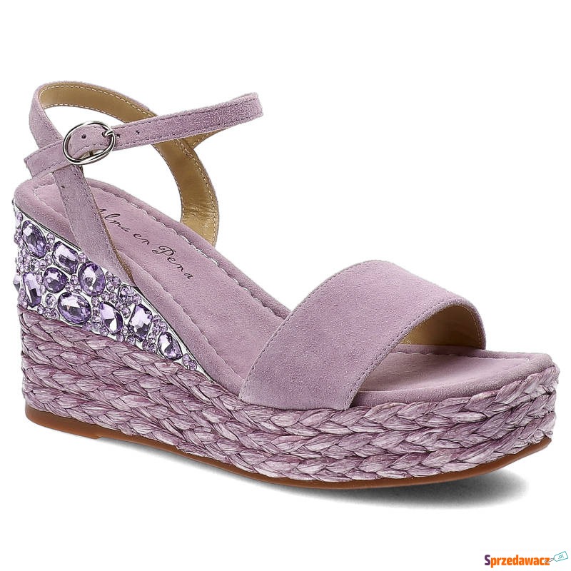 Fioletowe Sandały Alma En Pena Eleganckie Buty... - Sandały damskie - Częstochowa