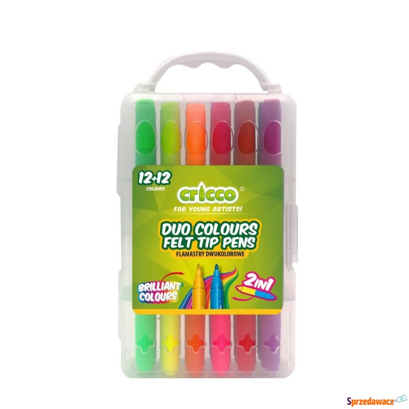 Flamastry dwustronne dwukolorowe Cricco 12/24... - Artykuły papiernicze... - Koszalin