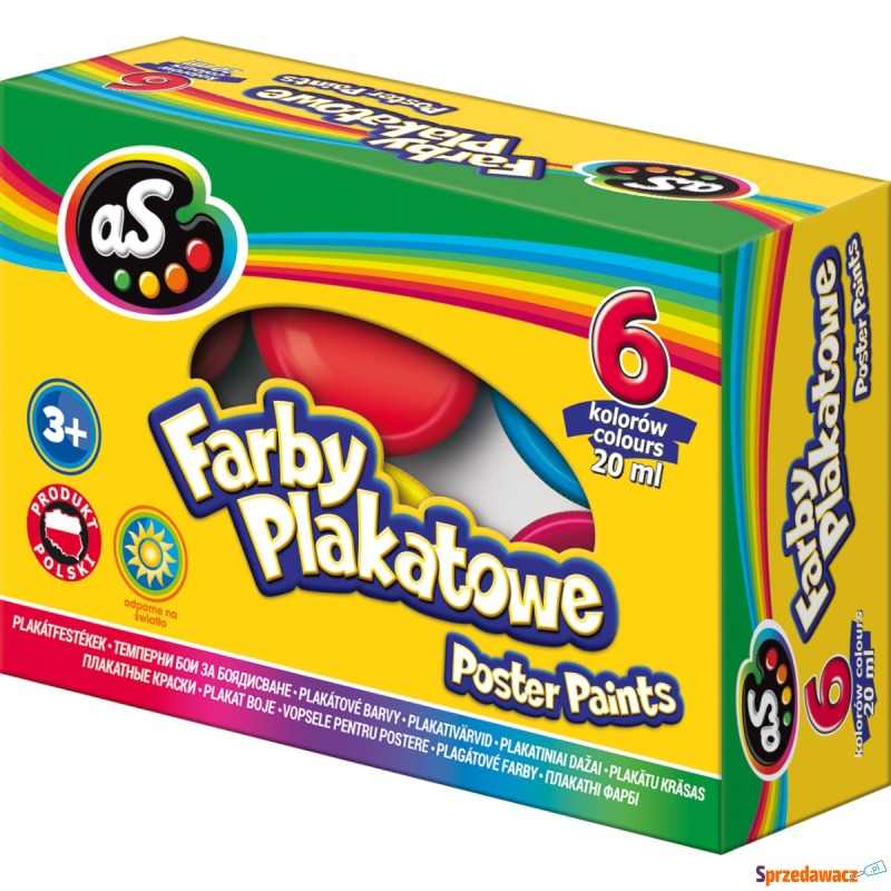 Farby plakatowe Astra AS 6 kolorów 20ml - Artykuły papiernicze... - Orzesze