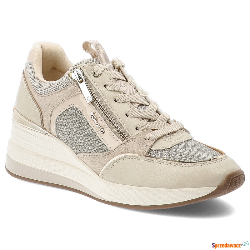 Beżowe Sneakersy Tamaris Eleganckie Obuwie Da... - Półbuty damskie - Białystok