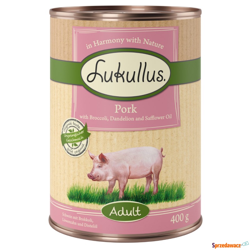 Lukullus Naturkost, bez zbóż, 6 x 400 g  - Wi... - Karmy dla psów - Gdynia