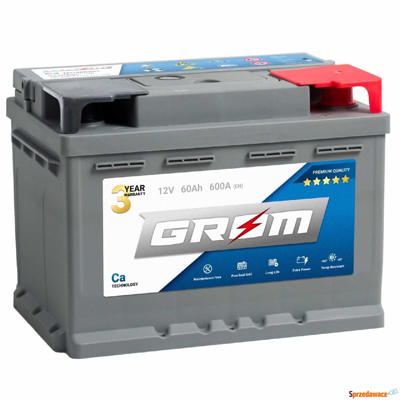 Akumulator 60Ah 600A Grom Premium