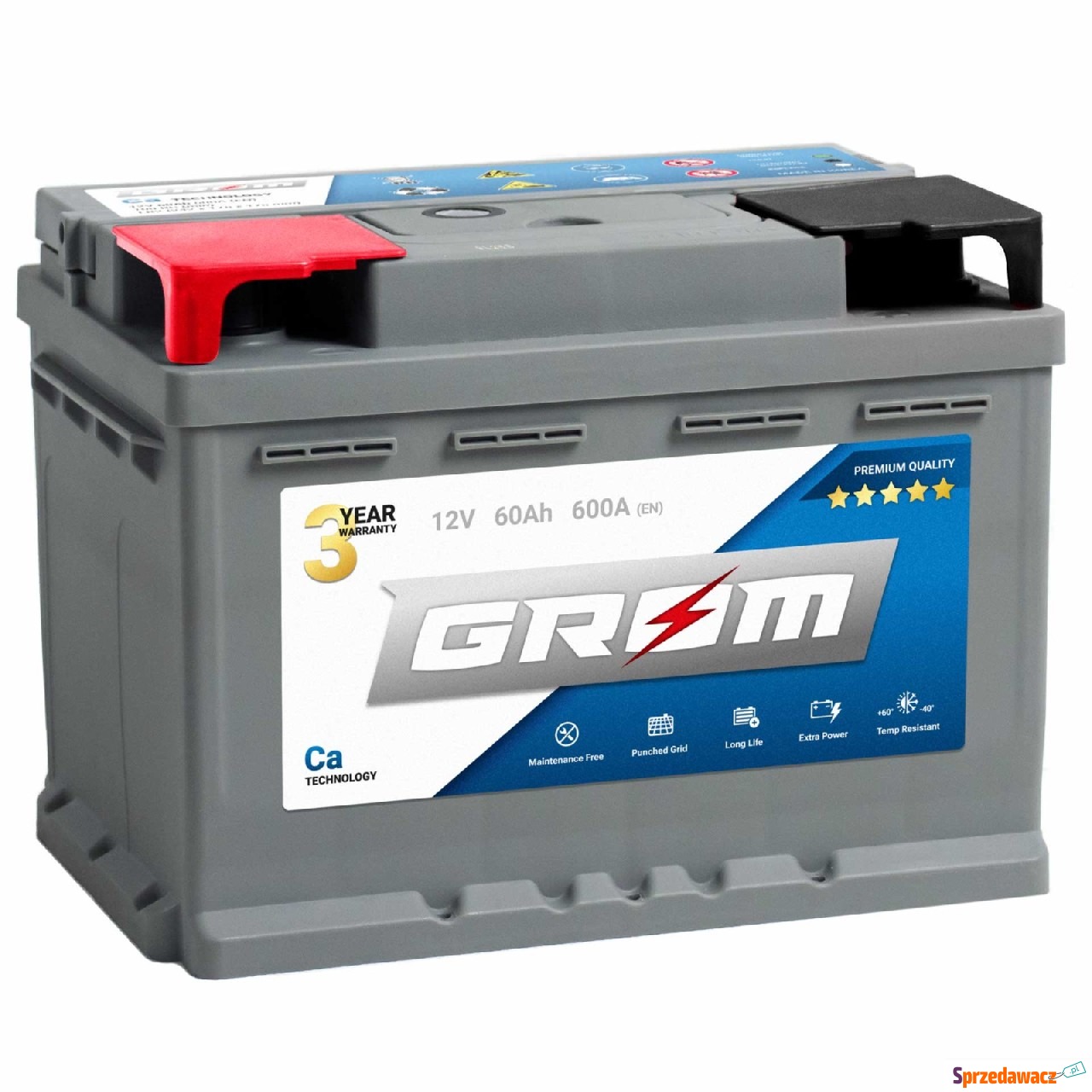 Akumulator 60Ah 600A Grom Premium...