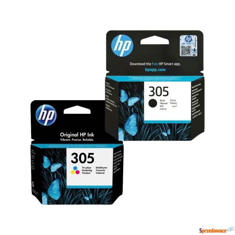 Zestaw oryginalnych tuszy HP 305 czarny + kolor... - Tusze, tonery - Krosno