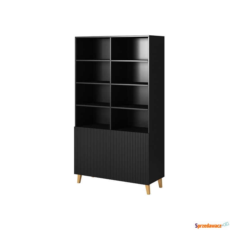 Regał do salonu czarny mat 100 x 40 x 177 cm Malia - Regały - Bytom