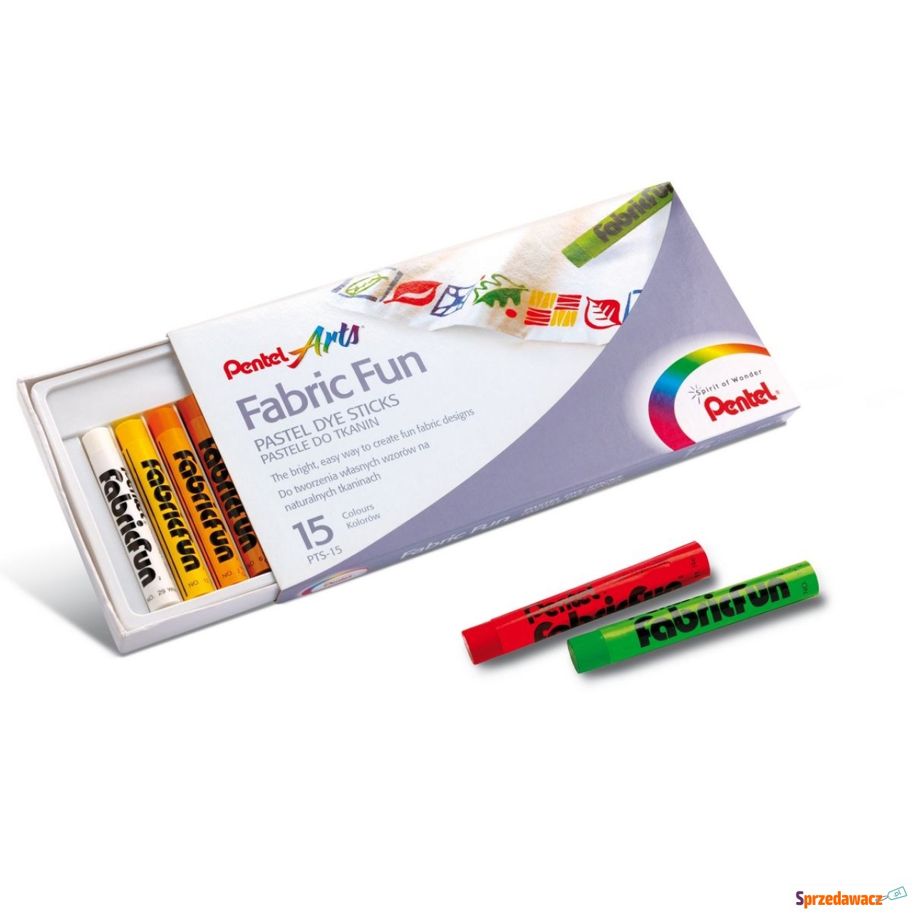 Pastele do tkanin 15 kolorów Pentel