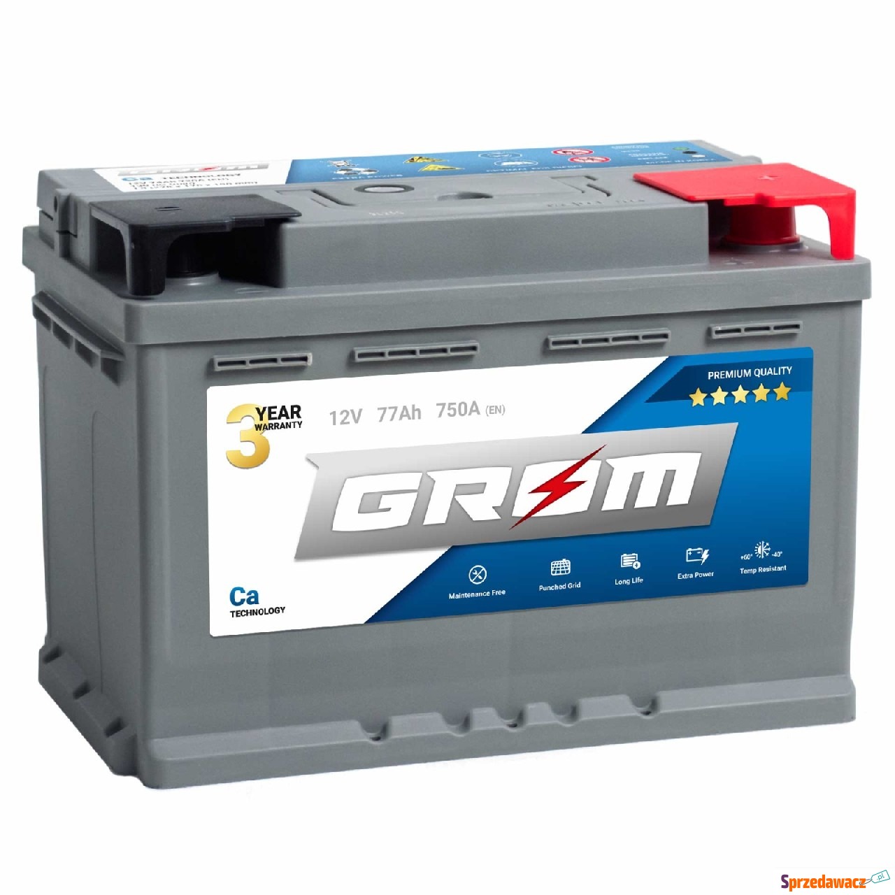 Akumulator 77Ah 750A  GROM Premium