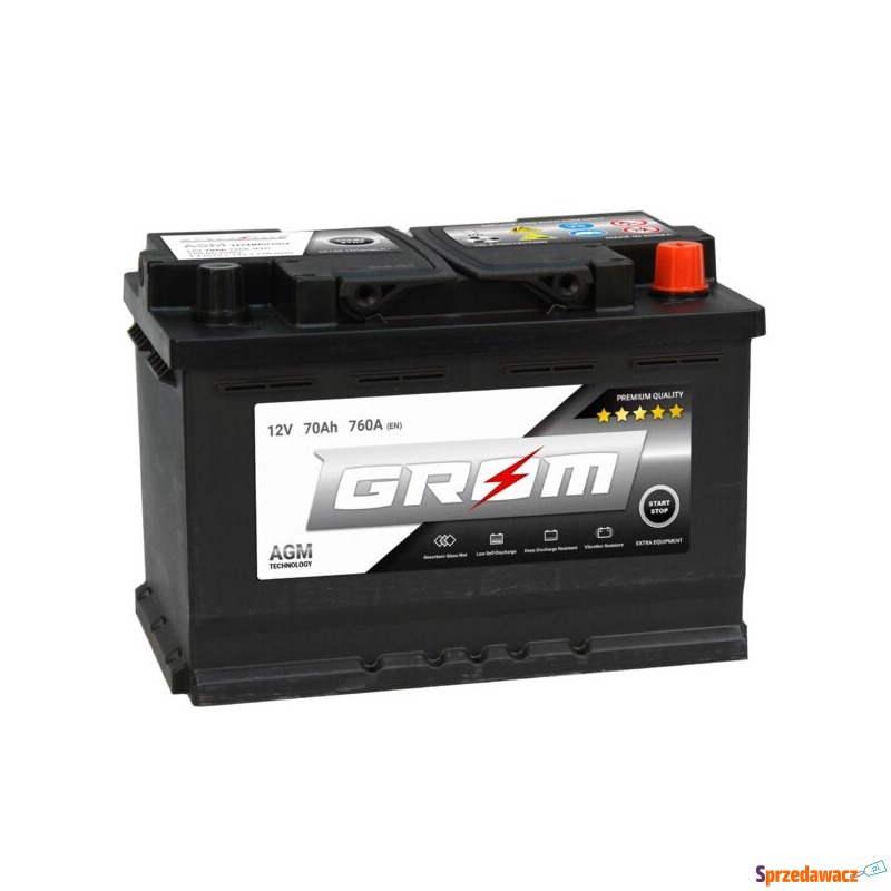 Akumulator 70Ah 760A Grom AGM Prawy...
