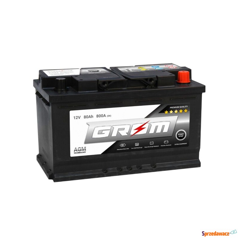 Akumulator 80Ah 800A Grom AGM Prawy...