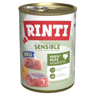 Megapakiet RINTI Sensible, 24 x 400 g - Indyk i marchew