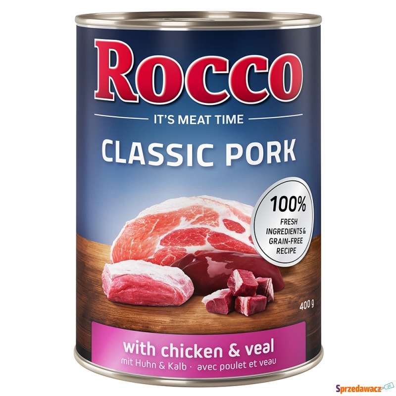 Megapakiet Rocco Classic Pork, 24 x 400 g - K... - Karmy dla psów - Gorzów Wielkopolski