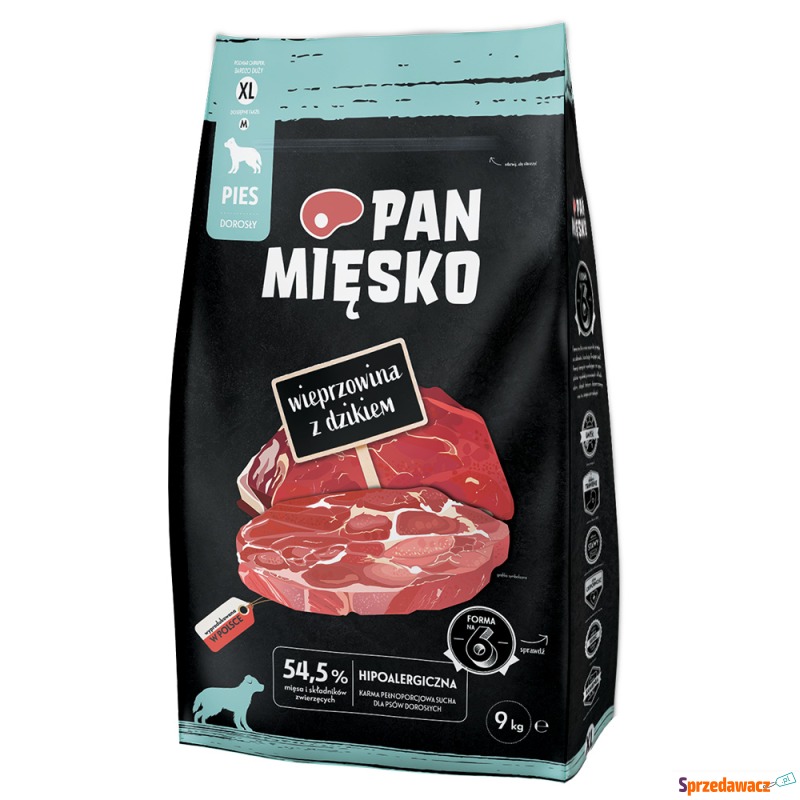 Pan Mięsko XL, wieprzowina z dzikiem - 9 kg - Karmy dla psów - Kalisz