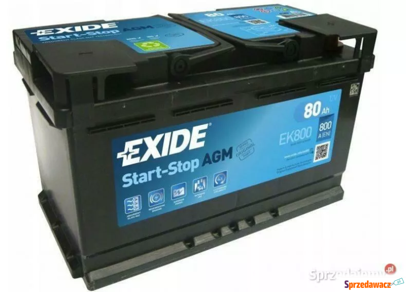 Akumulator 80Ah 800A EN Exide agm...