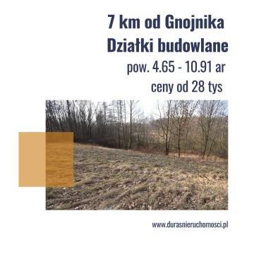gmina Gnojnik działki budowlane od 23 tys