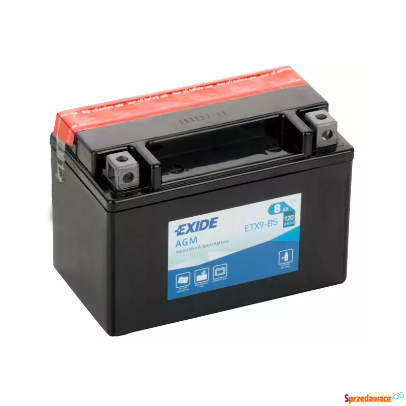 Akumulator motocyklowy 8Ah 120A EN Exide etx9-bs... - Akumulatory - Otwock