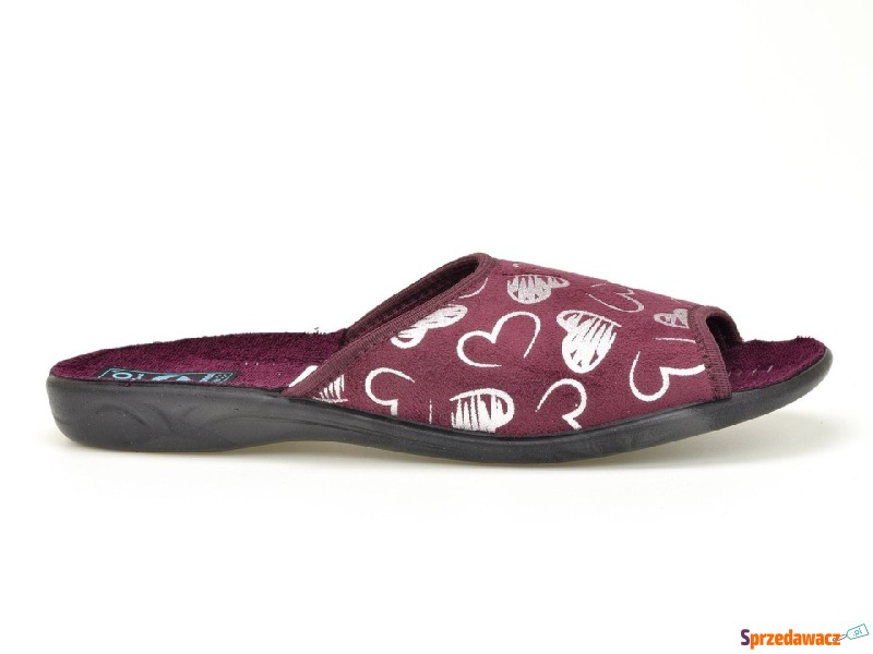 Pantofle  Adanex 28305 bordo - Klapki damskie - Białystok