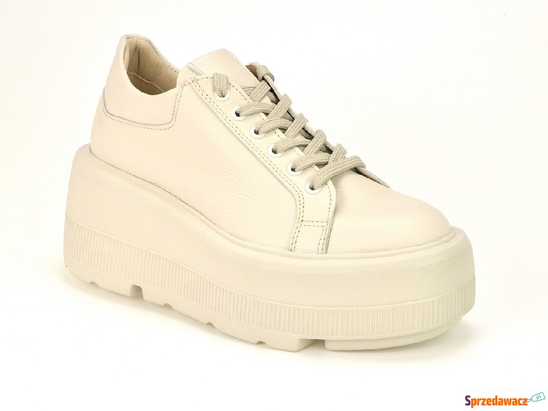 Beżowe Sneakersy  Kampa  N1000 beż 562 - Półbuty damskie - Białystok