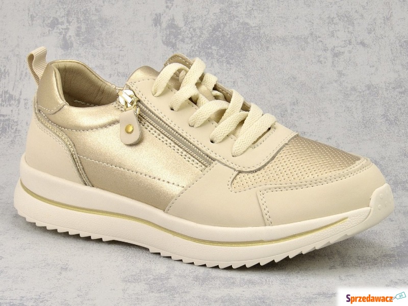 Sneakersy  Sergio Leone SP-116 beżowe - Półbuty damskie - Toruń