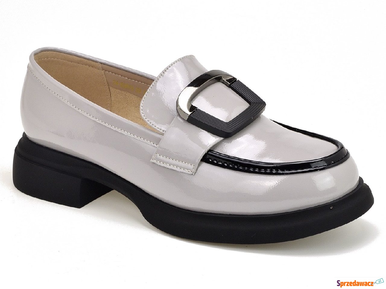 Mokasyny Vinceza 63503 szary lakier