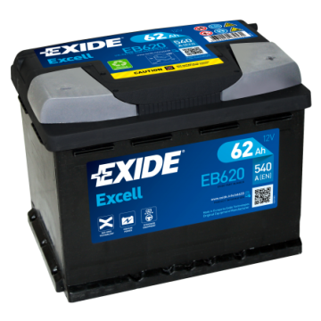 Akumulator Exide Excell 62Ah 540A EB620 prawy+