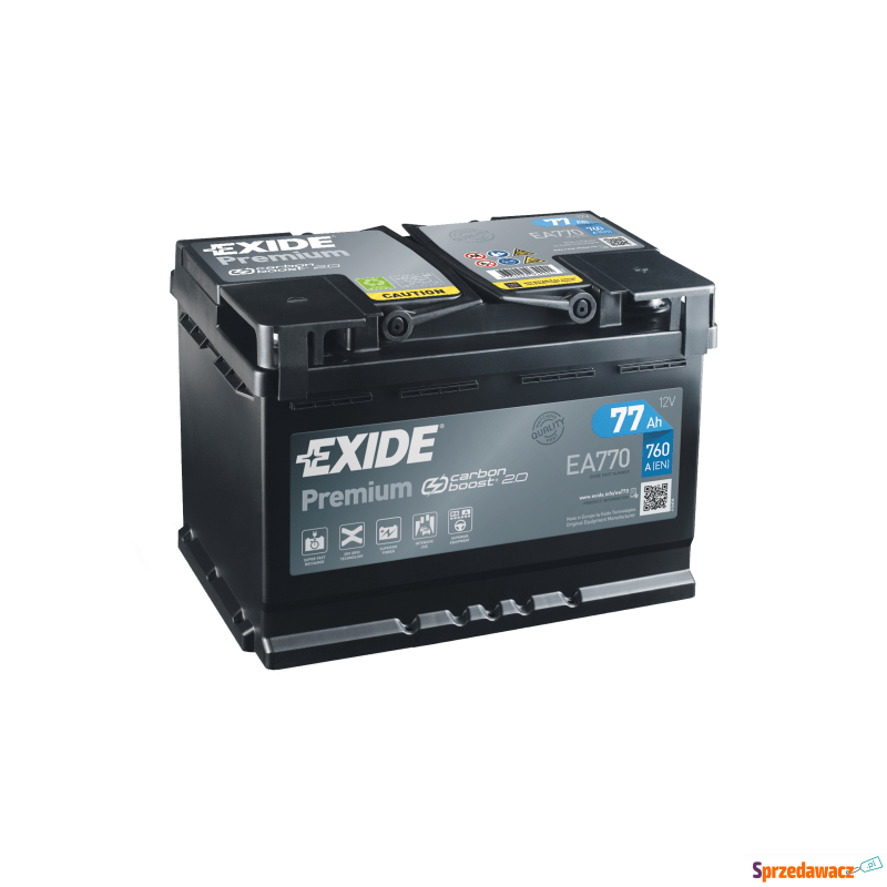 Akumulator Exide Premium 77Ah 760A EA770 prawy+ - Akumulatory - Kędzierzyn-Koźle