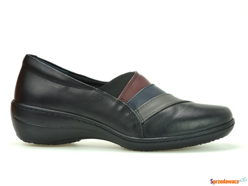 Półbuty Loretta  L05398-21 czarne+kolor - Półbuty damskie - Skierniewice