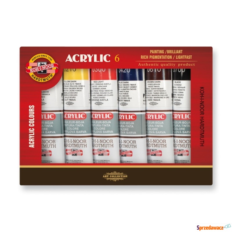 Farby akrylowe 6 kolor 16ml Koh-i-noor