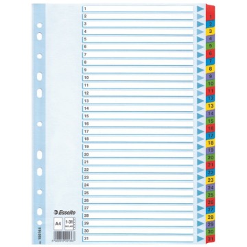 Przekładki do segregatorów Esselte numeryczne A4 1-31 mylar 100164