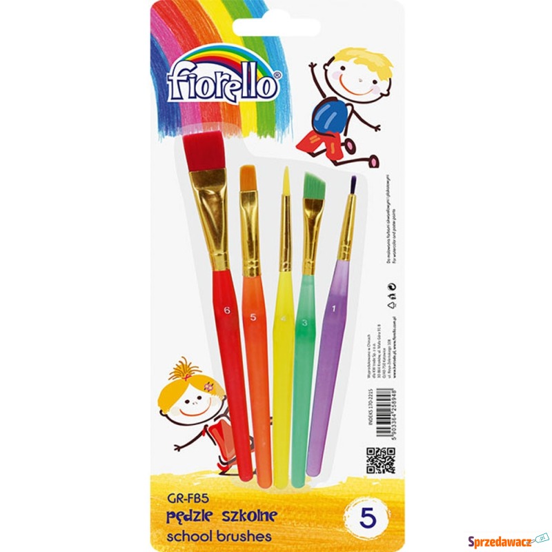 Pędzle Fiorello komplet 5 sztuk - Artykuły papiernicze... - Chełm