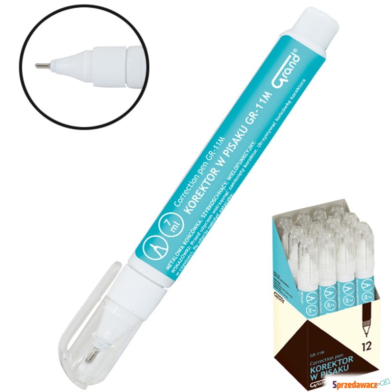 Korektor w pisaku 7ml końcówka metalowa - Korektory - Leszno