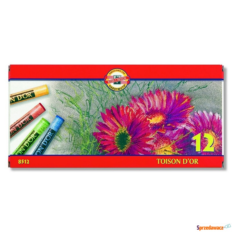 Kredki pastele suche 12 kolor Koh-i-noor Toison... - Kredki, pastele, blendery - Będzin