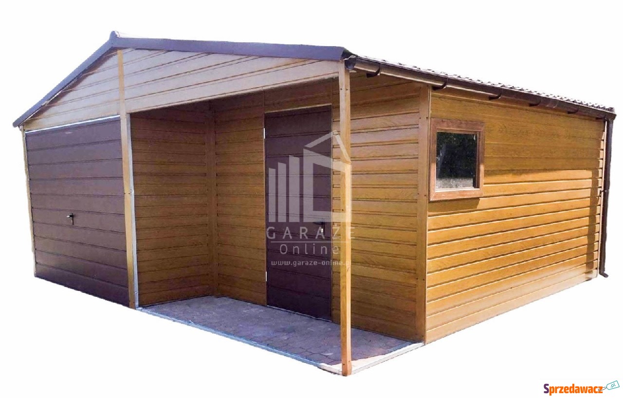 Garaż blaszany 6m x 6m poziom...
