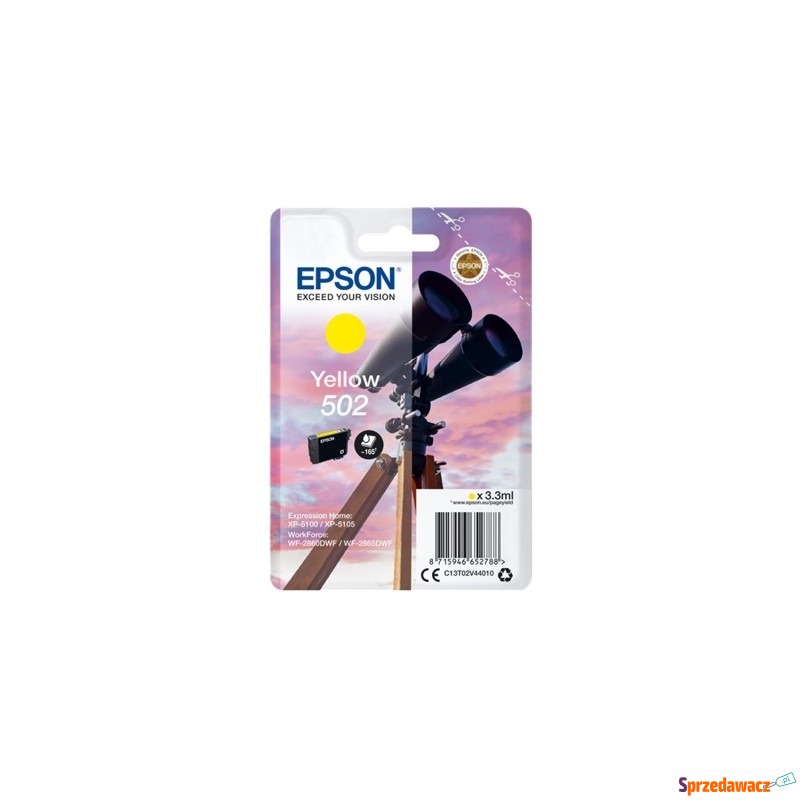 Tusz Oryginalny Epson 502 (C13T02V44010) (Żół... - Tusze, tonery - Siedlce