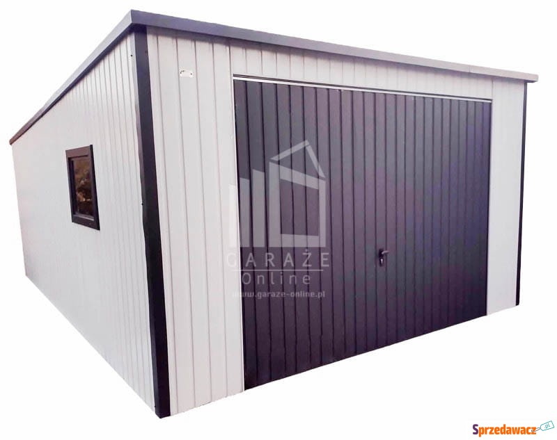 Garaż blaszany 4m x 5m pion -spad tył  Brama... - Garaże i wiaty - Niepołomice